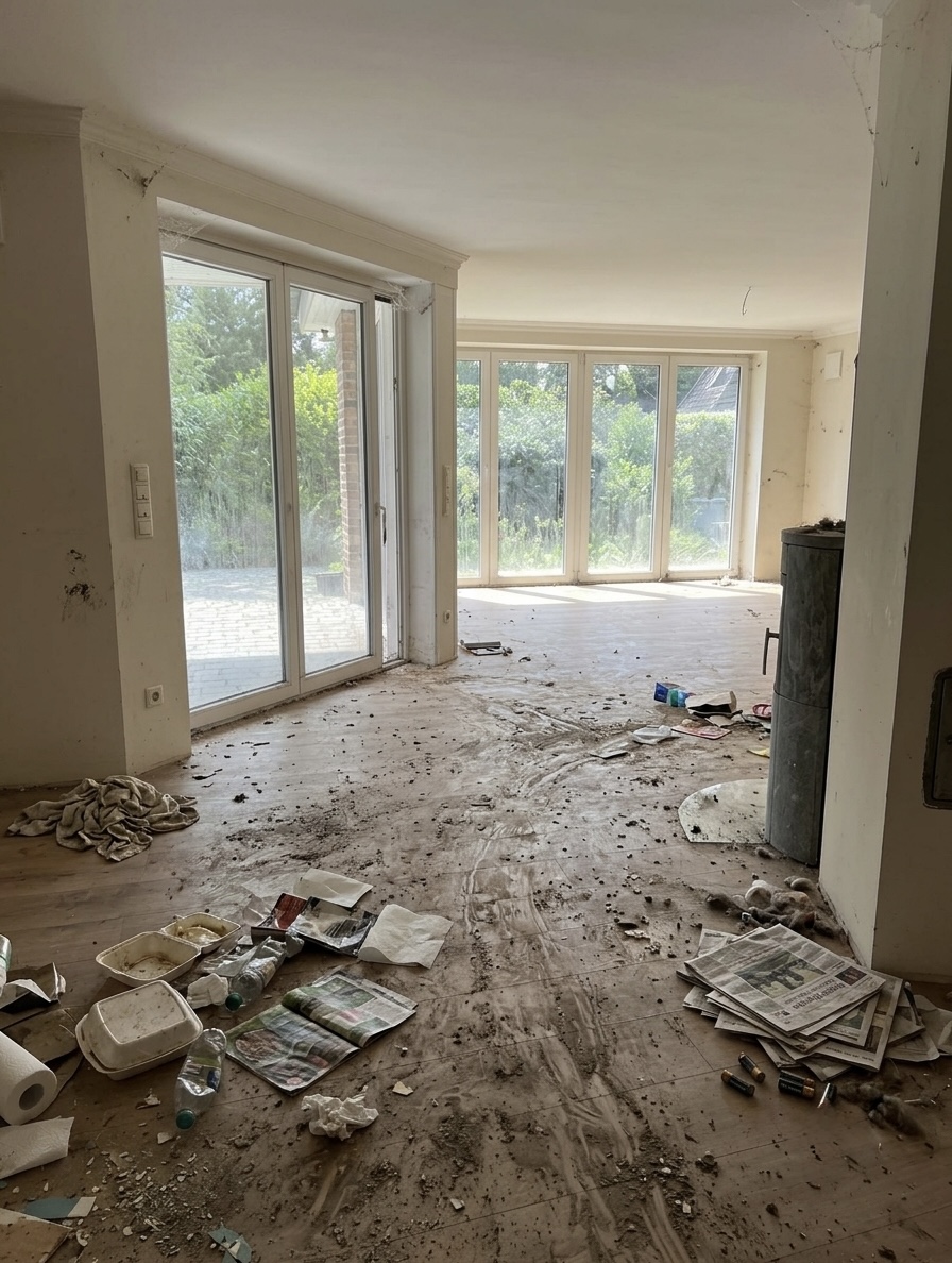 Wohnraum vor der Endreinigung